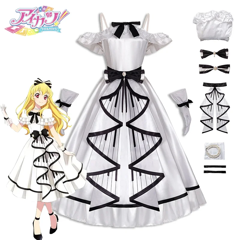 

Anime Aikatsu STARS! Hoshimiya Ichigo Cosplay Costume Adult Women Dress Idol Stage Performance Gloves Full Set Accessoies Outfit