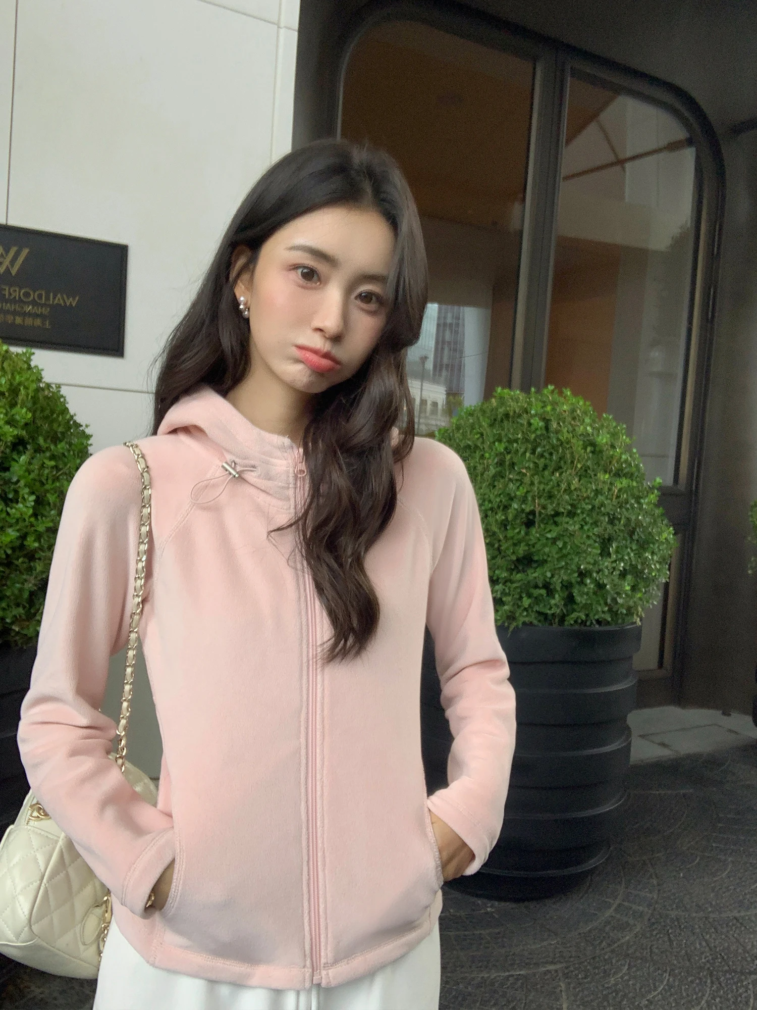 

Коврик для глаз Pusumede с капюшоном Jaet, женский облегающий теплый топ на молнии, повседневная версия-стойка из полиэфирного волокна