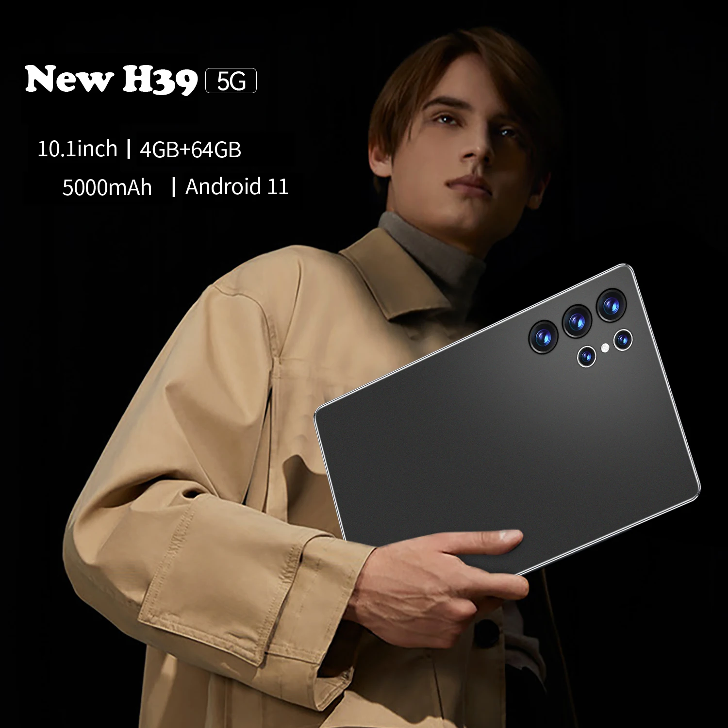 Original novo tablet android de 10.1 polegadas 5g wifi ips 1280x800 4gb + 64gb câmeras duplas google play sistema android 11