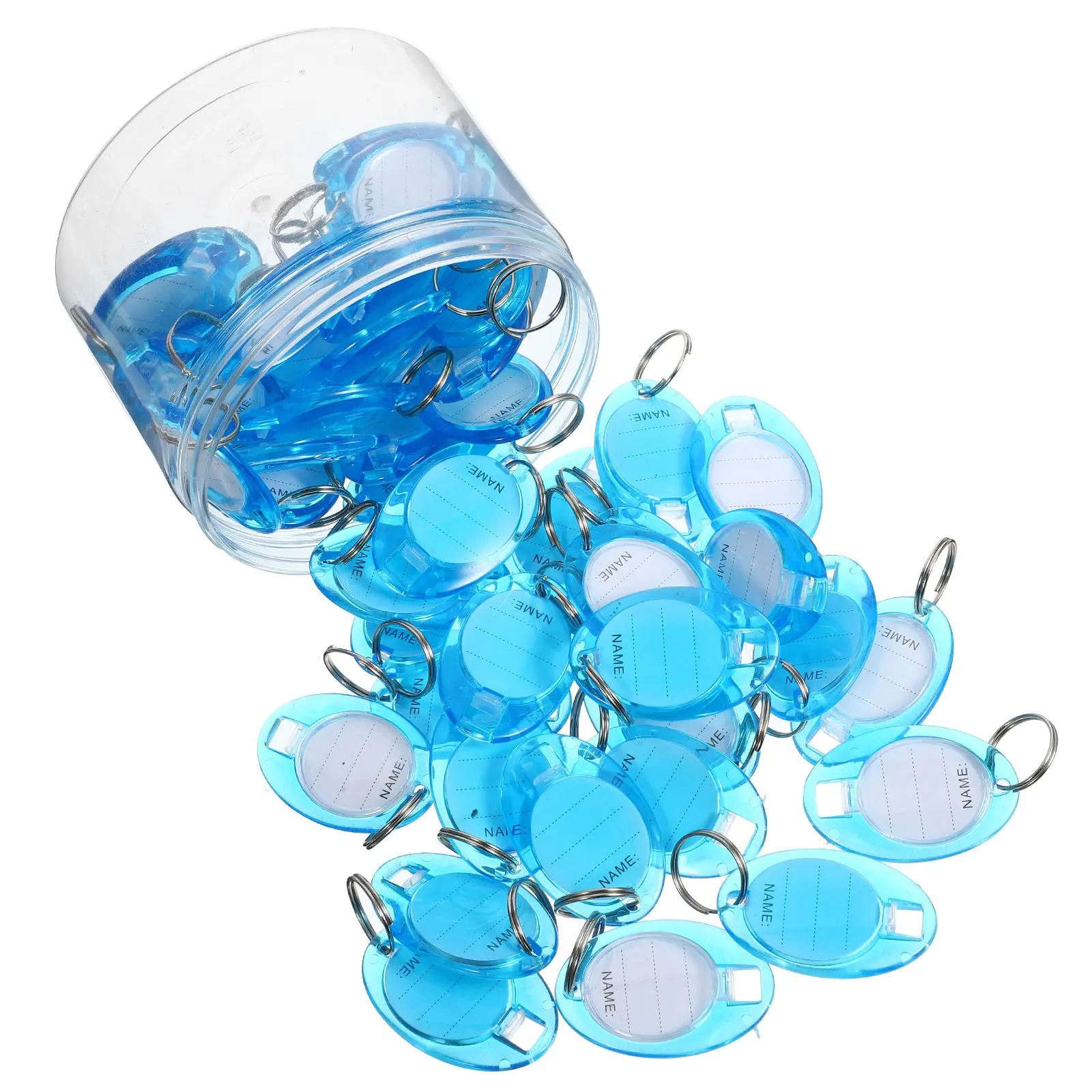

50pcs Oval Plastic Key Label Window Reusable Key Id Tags Luggage Tags For Hotels Home Storage Hooks Use