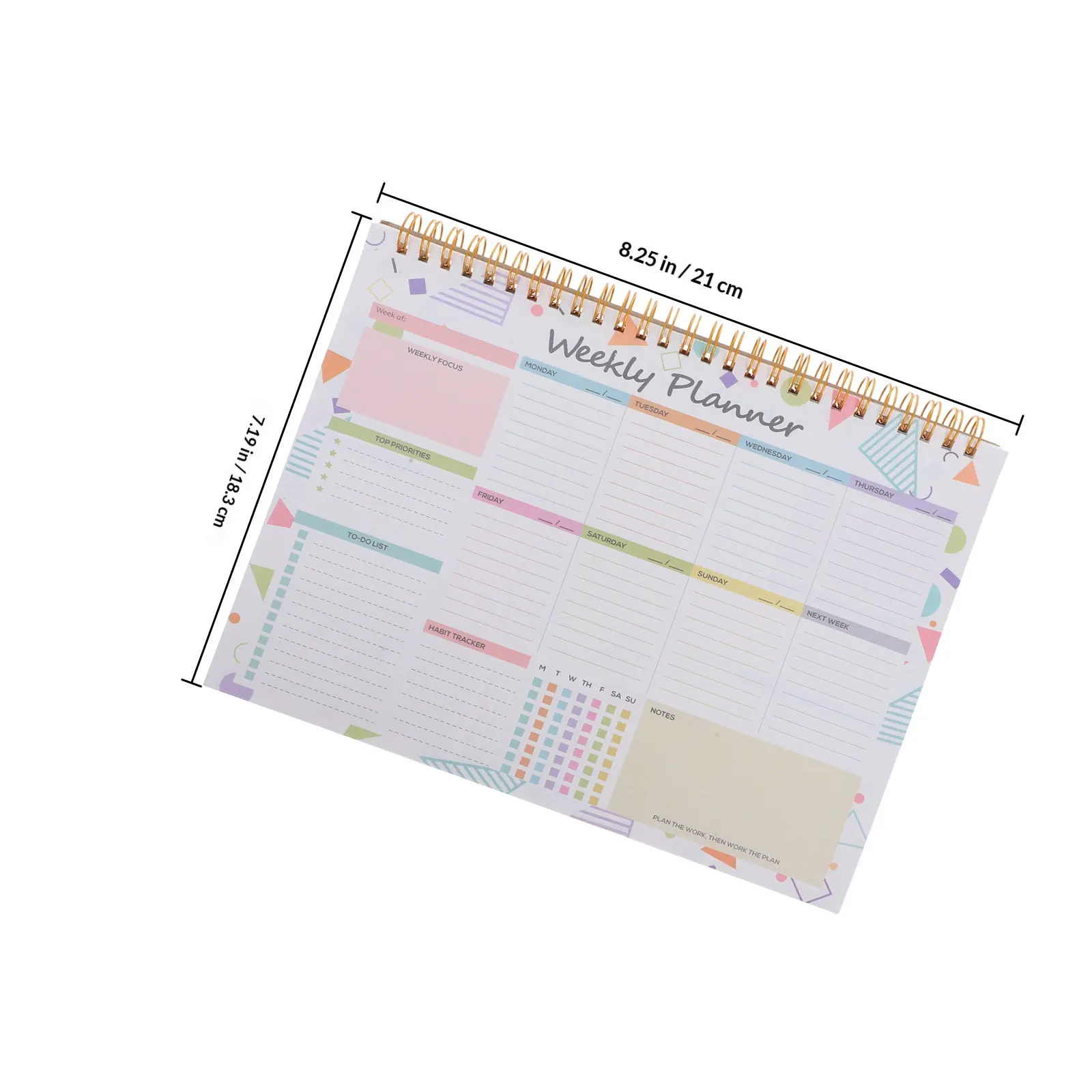 Weekly Planner Spiral Notebook B5 Double Wire Binding Robust Paper Cover Work Life Organizer Weekly Notepad Task Projects