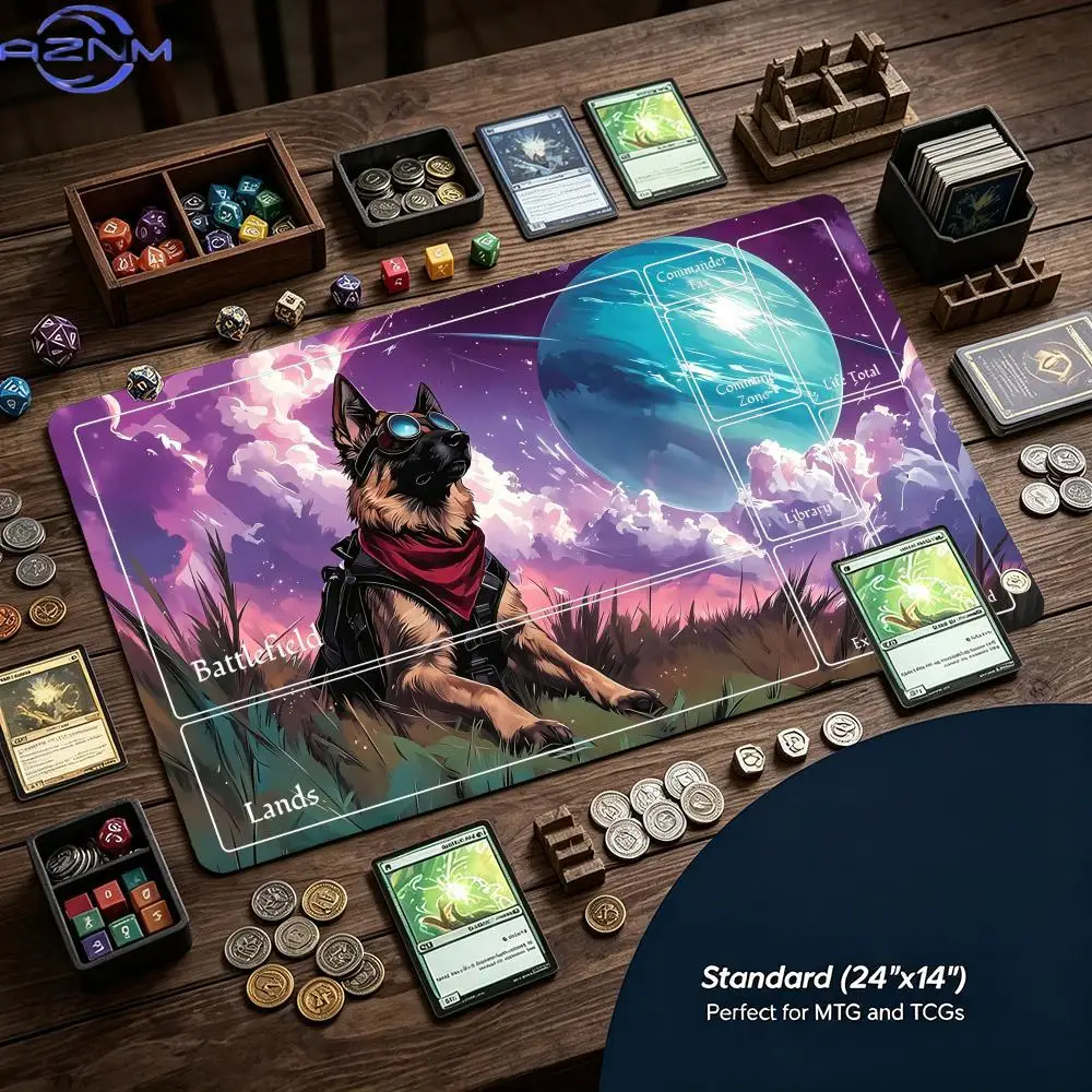 Space German Shepherd Cosmic Planet Mouse Pad Playmat TCG Office Desk Mat for Work Game PC Laptop Carpet MousePad