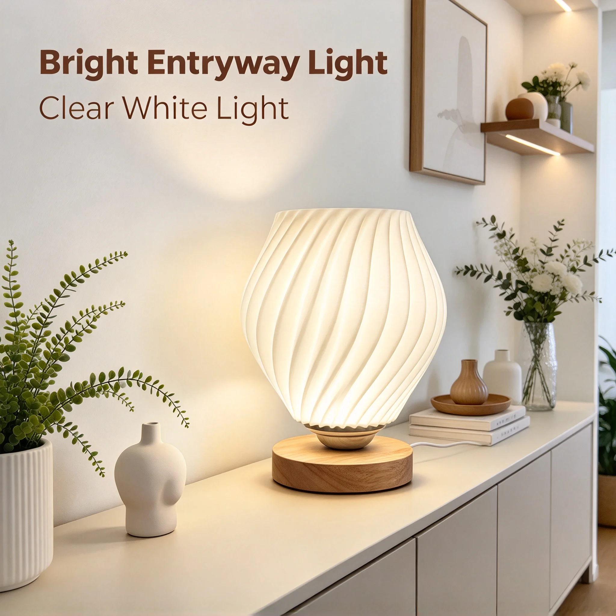3D Printed Swirl LED Table Lamp Tri-color Eye-Caring Light for Bedroom Living Room Kids' Room Decorative Lighting