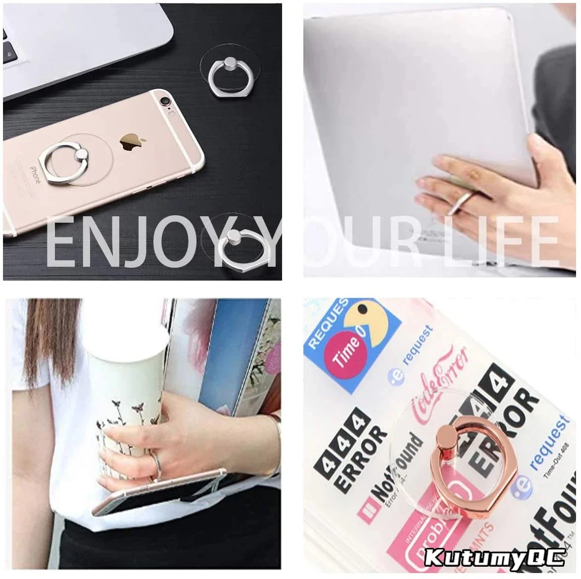 Widoczny telefon komórkowy uchwyt na telefon stojak 360 ° stopni obrót wyczyść uchwyt na palce kompatybilny iphone lub etui na telefon