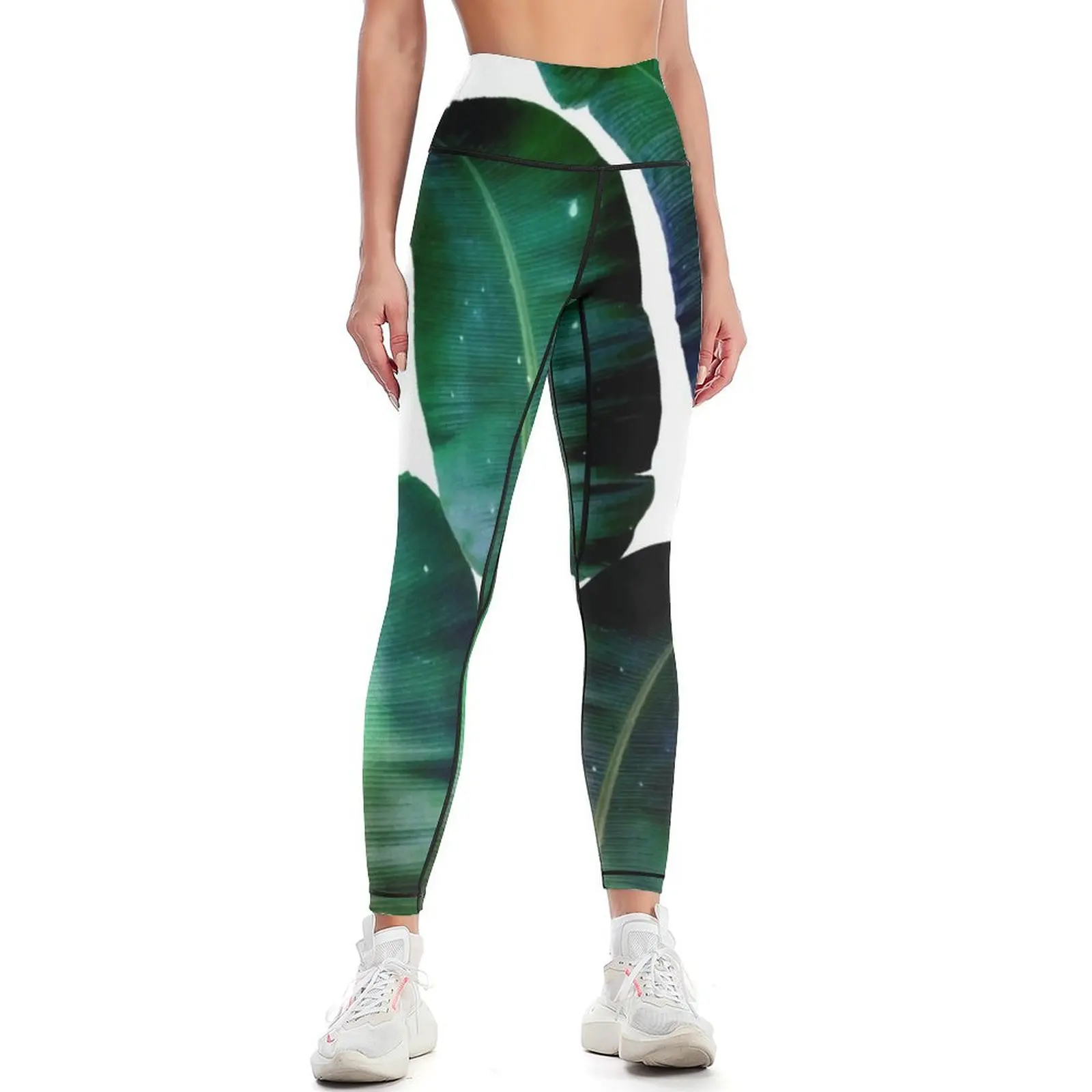 Cosmic Banana Leaves #redbubble #lifestyle Leggings Women's gym leggins push up woman Women sports active wear Womens Leggings