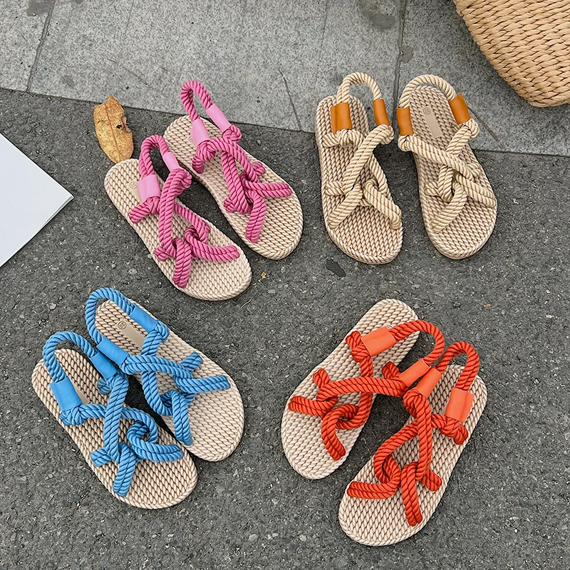 Woman Sandals Braided Rope with Traditional Casual Style and Simple Creativity Fashion Sandals Women Summer Platform Shoes