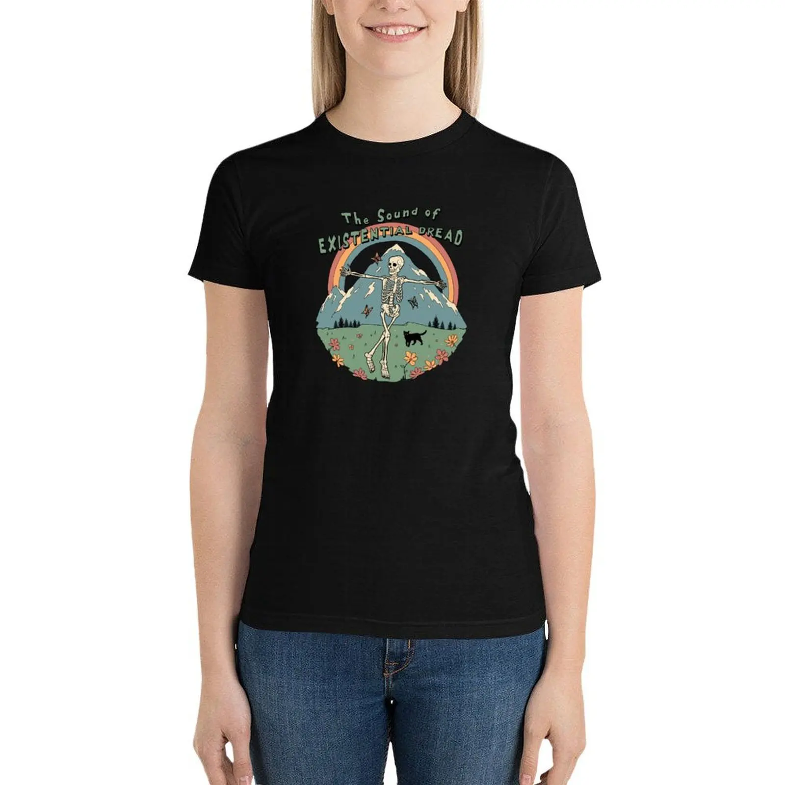 

The Sound of Existential Dread T-Shirt anime clothes cute clothes cute tops Female clothing Women's cotton t-shirt
