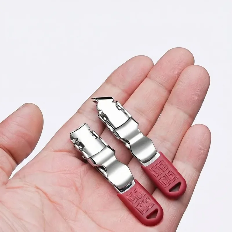 3PCS Stainless Steel German Folding Nail Clippers Set Ultra Thin Beveled Edge Clipper Large Small Flat Slant Cutter Daily Tool