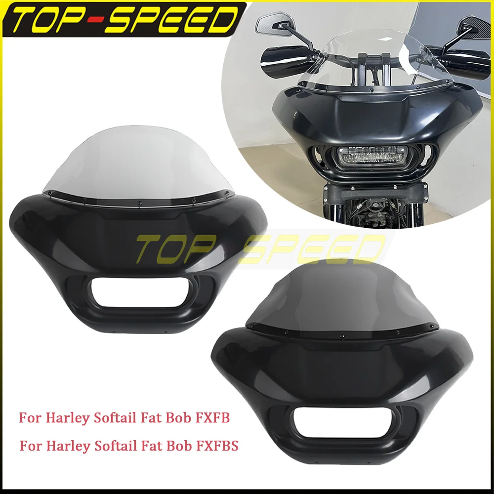 

Motorcycle Front Headlight Fairing Cowl Mask For Harley Softail Fat Bob 114 FXFBS 2018-2024 FXFB 18 19 Motorbike Headlamp Cover