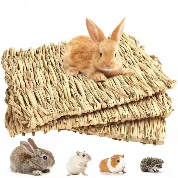 

Natural Grass-woven Rabbit Mattress Pet Nesting, Guinea Pig Hamster, Squirrel