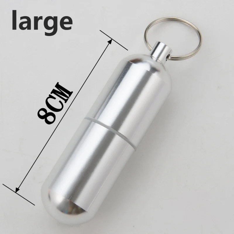 Waterproof Aluminum Alloy Pill Box Portable Medicine Case Capsule Container Bottle Holder Outdoor Pill Case Keychain