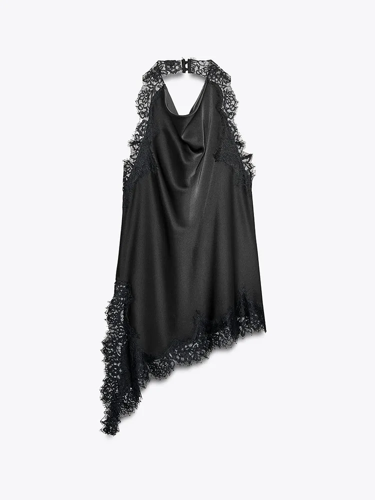 Zomer Nieuwe Collectie Dames Top ZA 2025 Kant Zijde Satijn Textuur Rok 599204 800 Etnische Faion Dames Premium Kleding