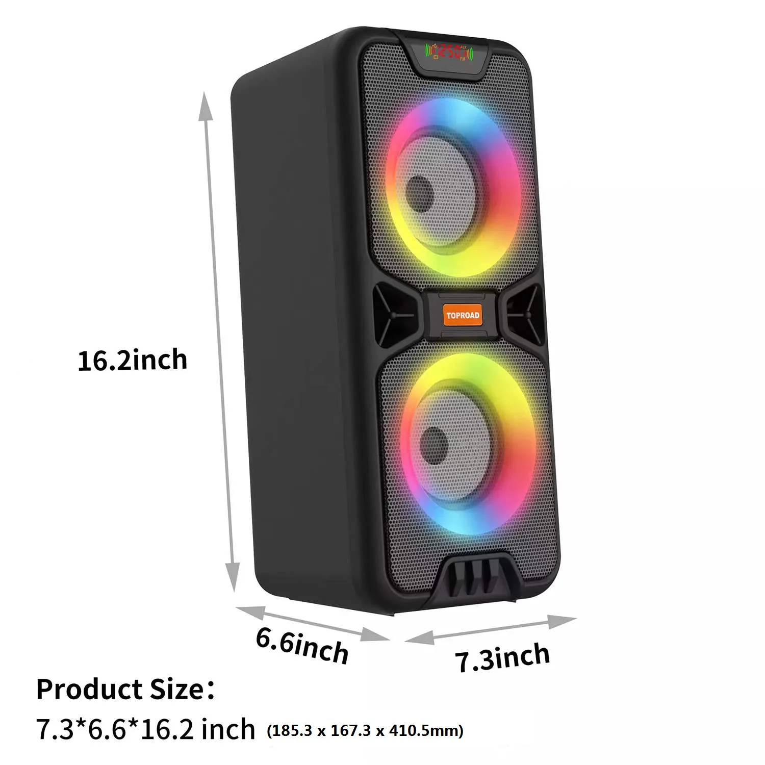 TOPROAD Altavoz Bluetooth 20W gran potencia portátil inalámbrico al aire libre estéreo bajo Boombox columna soporte FM Radio RGB luces LED