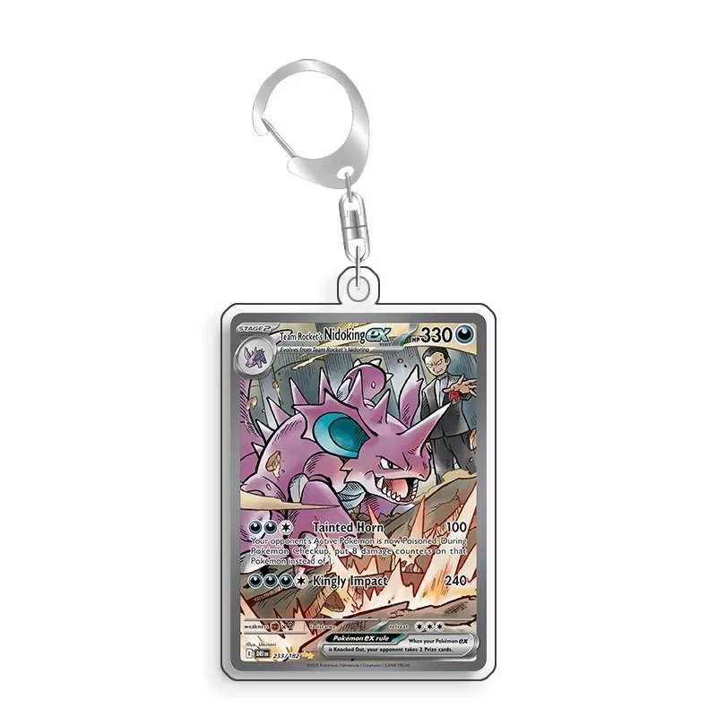 Art Display for Pokemon Nidoking Card PTCG Keychain Anime Game Collectibles Anime Merchandise Acrylic Protective Case Toys Gift