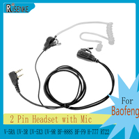 Walkie Talkies Earpiece with Mic,2 Pin Headset for Baofeng UV-5R,UV-5RA,UV-3R,UV-5X3,UV-9R,BF-888S,BF-F9,H-777,RT22, RT27, RT-5R