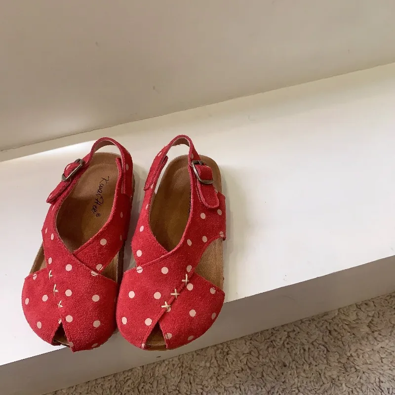 

Детские повседневные туфли Mumoresip для девочек с милыми горошками, сандалии с вырезами, новинка лета 2026, модная детская обувь