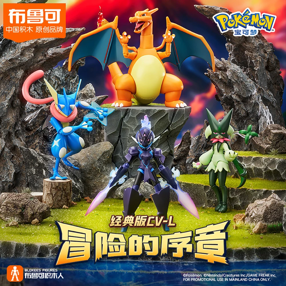 Originele Blokees Nieuwe Pokemon Actiefiguren Charizard Meowscarada Collectible Model Speelgoed Bureau Ornament Kinderen Geschenken Op Voorraad