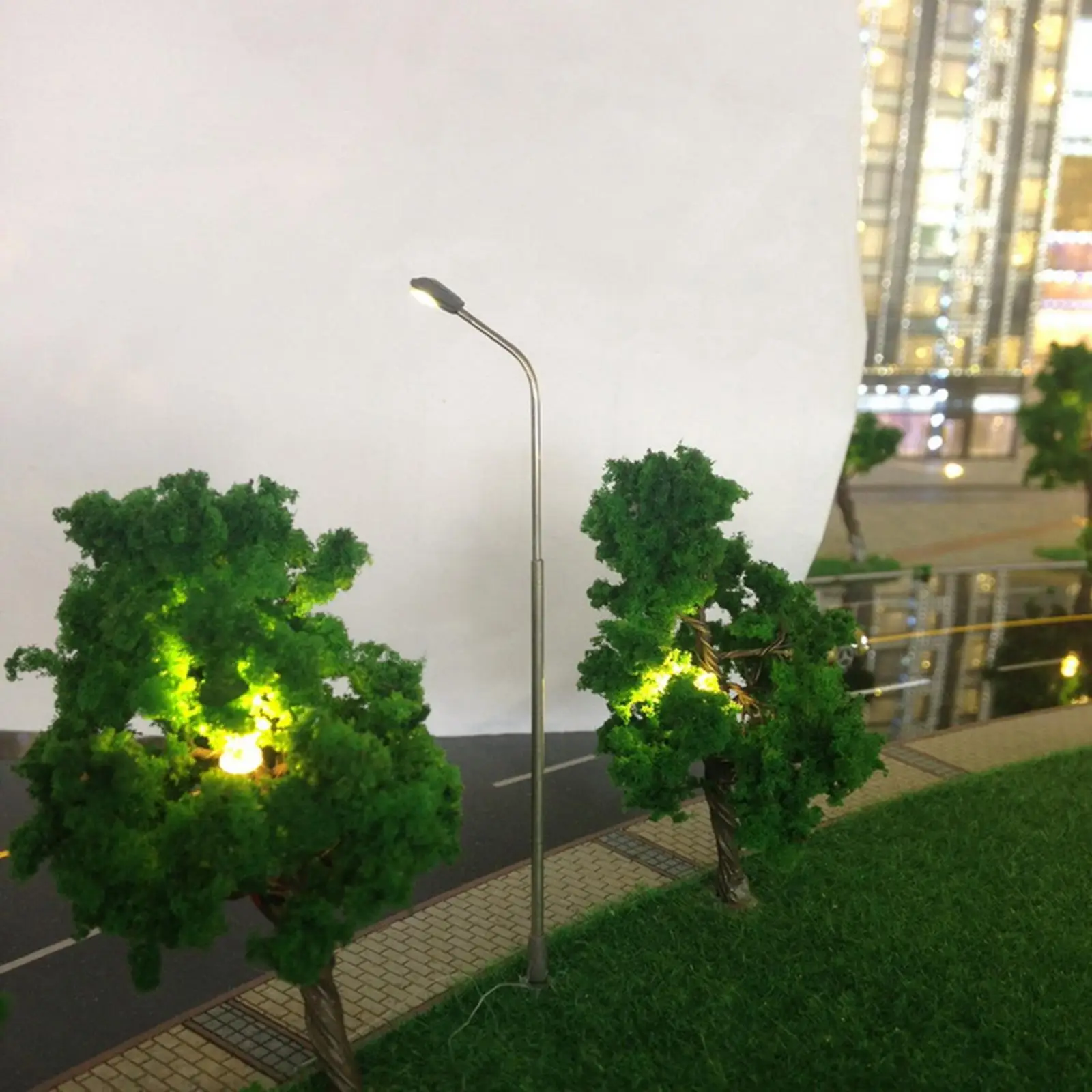 Mini Railway Train Lamp Post LED Garden Street Lights 1 300 Scale Steel Warm Lighting for Model Railroad Landscape
