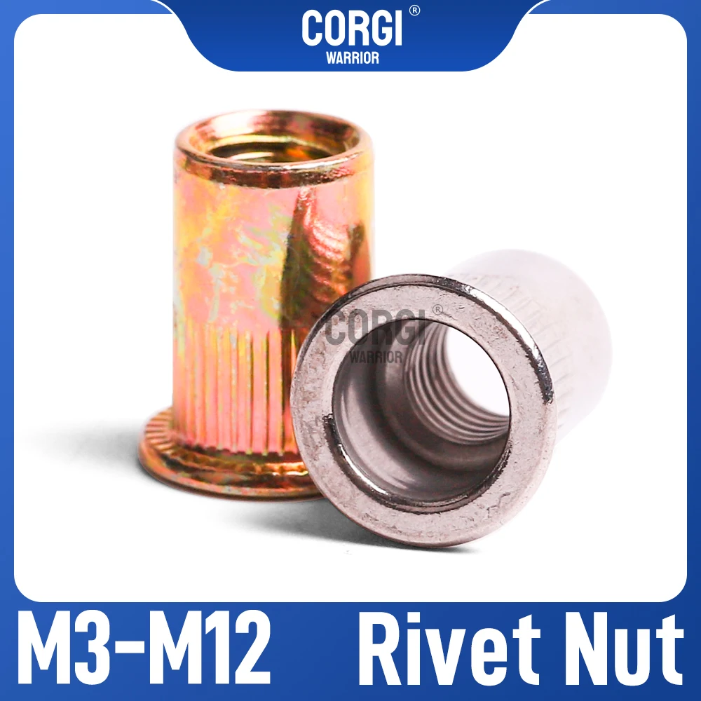 M3 M4 M5 M6 M8 M10 M12 до 20 заклепки с резьбой орехов, гайка с плоской головкой, вставная гайка из углеродистой стали и Заклепка из нержавеющей стали 304
