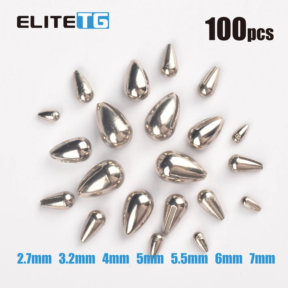 Elite TG Tungsten Jig Head Without Hook,Primary Color Ice DIY Beads,2.7mm-7mm Tear Drop Winter Pike Lure DIY Material Plain