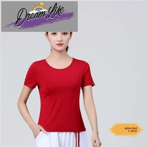 

Женский костюм для квадро-дэнса: быстросохнущие широкие брюки и футболка из ацетата для фитнеса и спорта в этническом стиле