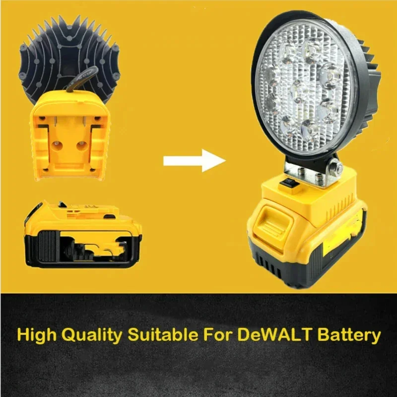 Portable Cordless LED Work Light for Dewalt 20v Battery Flood Lights Outdoor workshop emergency  garage fishing camping lighting