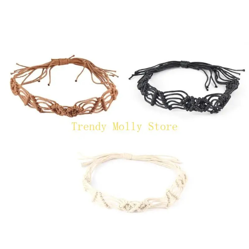 N5KB Banda para Sombrero Paja, Corbata para Cabello Boho, Pulsera Boho, Banda para Sombrero Boho, Banda para Sombrero