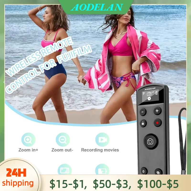 Черный перезаряжаемый пульт дистанционного управления USB-C с OLED-экраном для камеры Fujifilm X100VI X-T5 X-T4 X-T3 X-T50 X-T30II X-S20 X-E5