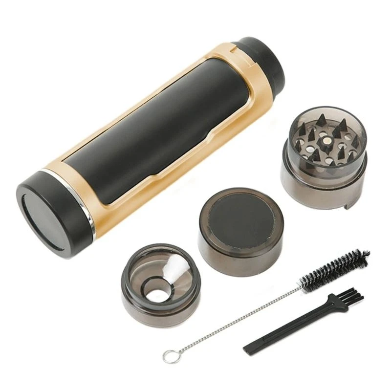 Case with Manual Grinders and Tube Function Convenient Smoking Access D57B