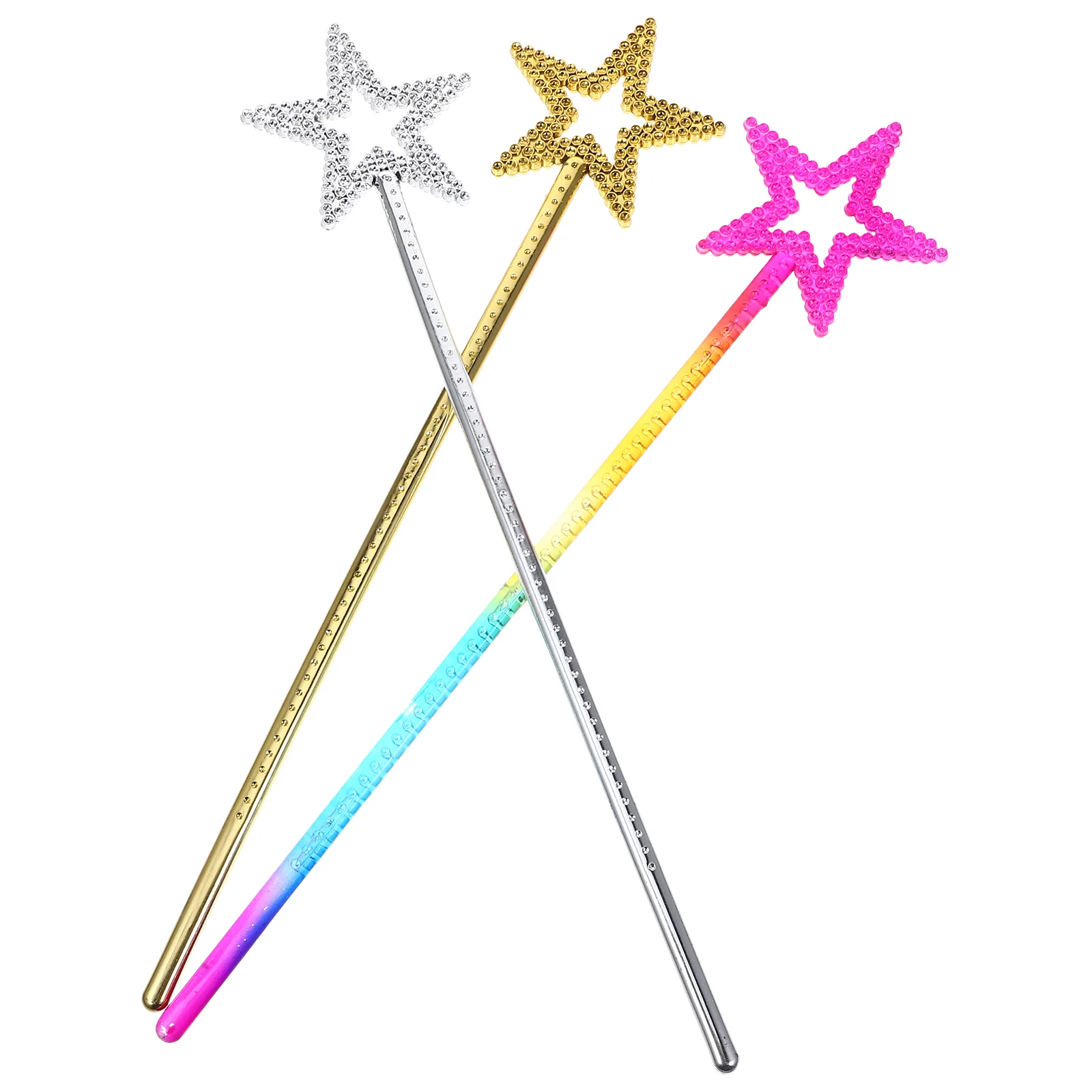 3 Pcs Angel Wand Fairy Wands for Adults Star Pentagram Sticks Birthday Party Supplies Child