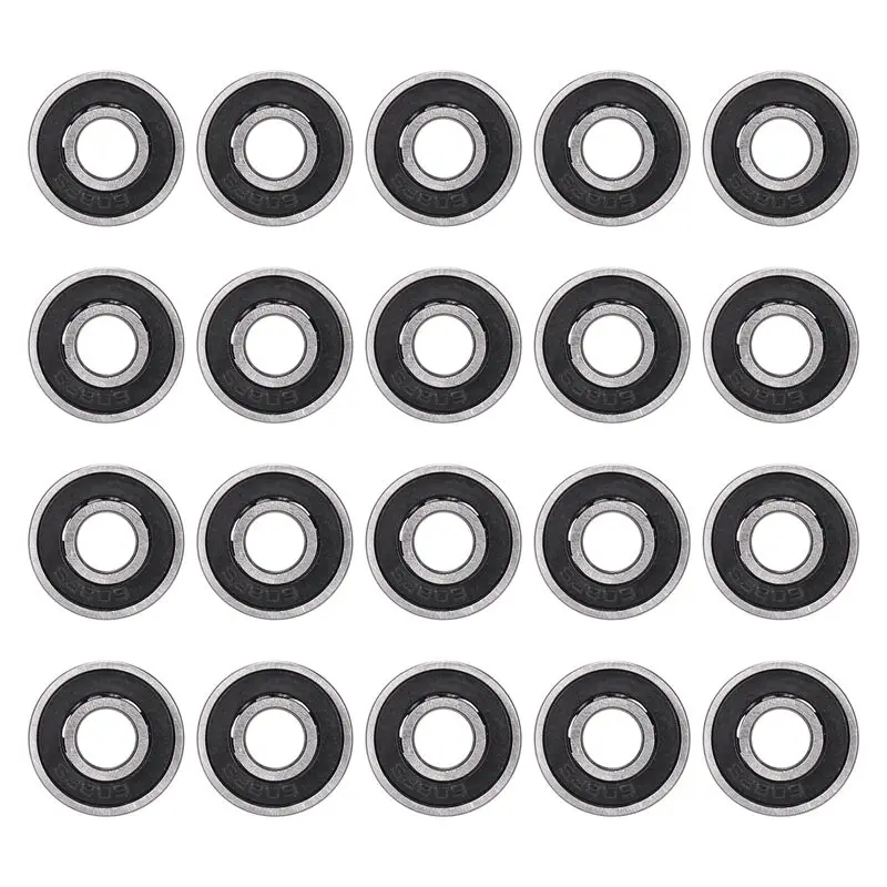 AB46-20 Pack 608-2RS Ball Bearing - Double Rubber Sealed Miniature Deep Groove Ball Bearings For Skateboards, Inline Skates, Sco