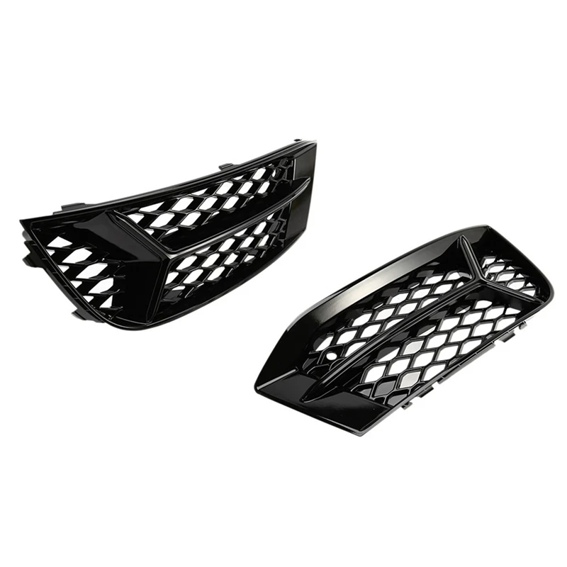 2PCS Honeycomb Fog Light Grille Barbecue Cover Fog Light Cover Front Mesh Honeycomb Car Replacement Parts For  A3 2017-2020