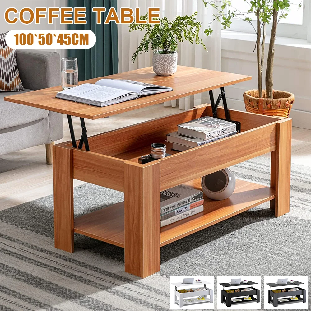 lift table lift top coffee table Living Room Side Table Modern Wood Lift Top Center Table with Hidden Storage Compartment