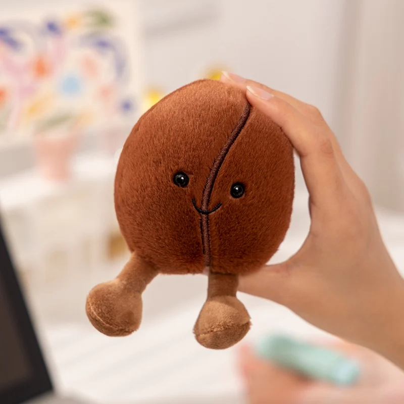 Simulation Coffee Bean Plush Toys Creative Cartoon Food Stuffed Doll Kawaii Coffee Shop Decor Kids Xmas Birthday Gifts