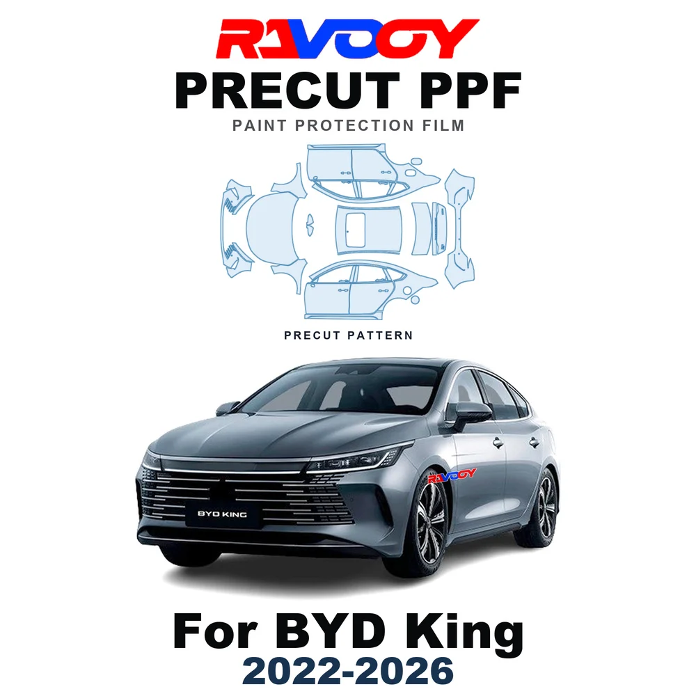 Precut PPF For BYD King Base 2022-2026 8.5mil TPU Paint Protection Film Hood Bonnet Bumper Headlight Self-Healing Clear Kit Roof