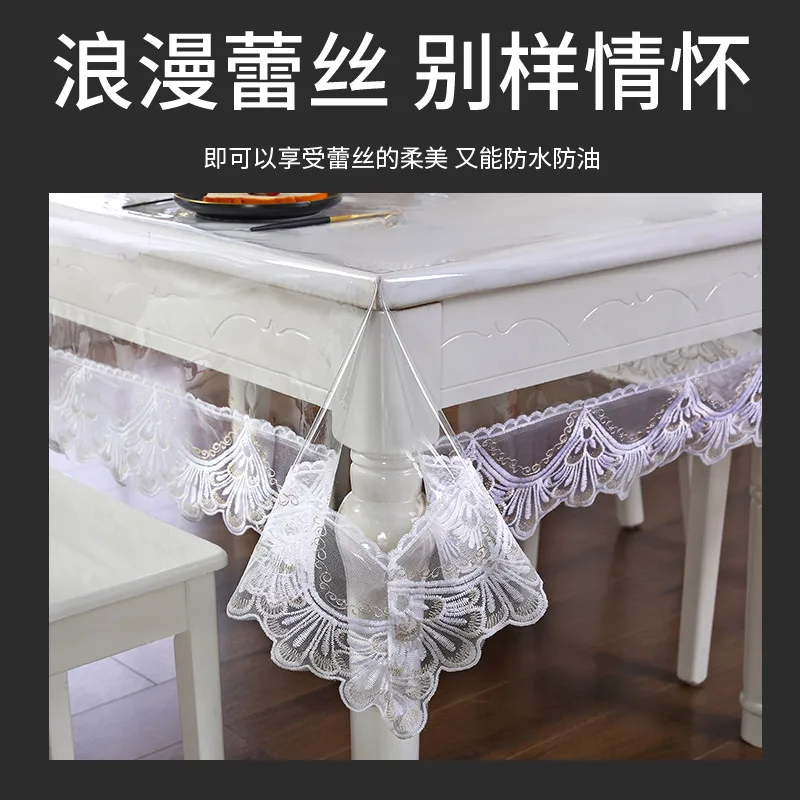 PVC Waterproof Transparent Tablecloth Soft Glass Table Protector Living Room Dining Table Coffee Table Protector Home Decoration