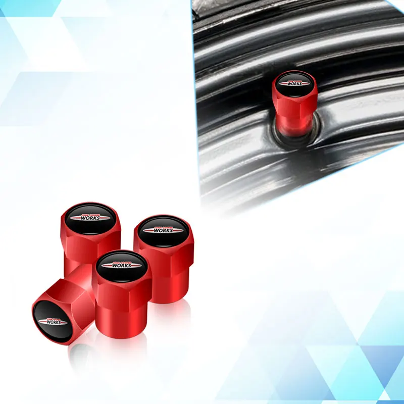 4Pcs S Logo Emblem Car Tire Valve Stem Caps Dustproof Car Wheel Air Valve Covers For Mini John Cooper Works R53 R56 R57 F55 F60