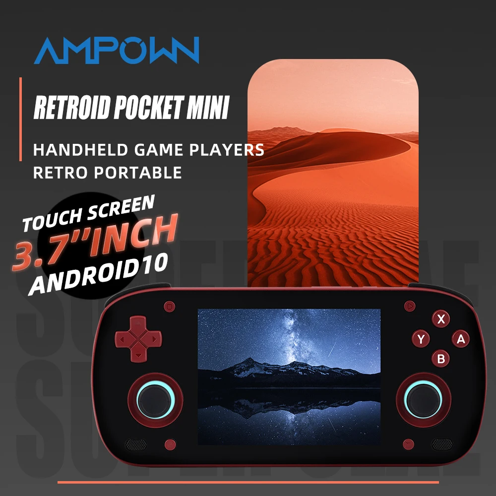 AMPOWN Retroid Pocket RP MINI Handheld Game Players 3.7'' IPS Android 10 Portable Retro Video Game Player WIFI6 BTS Wireless