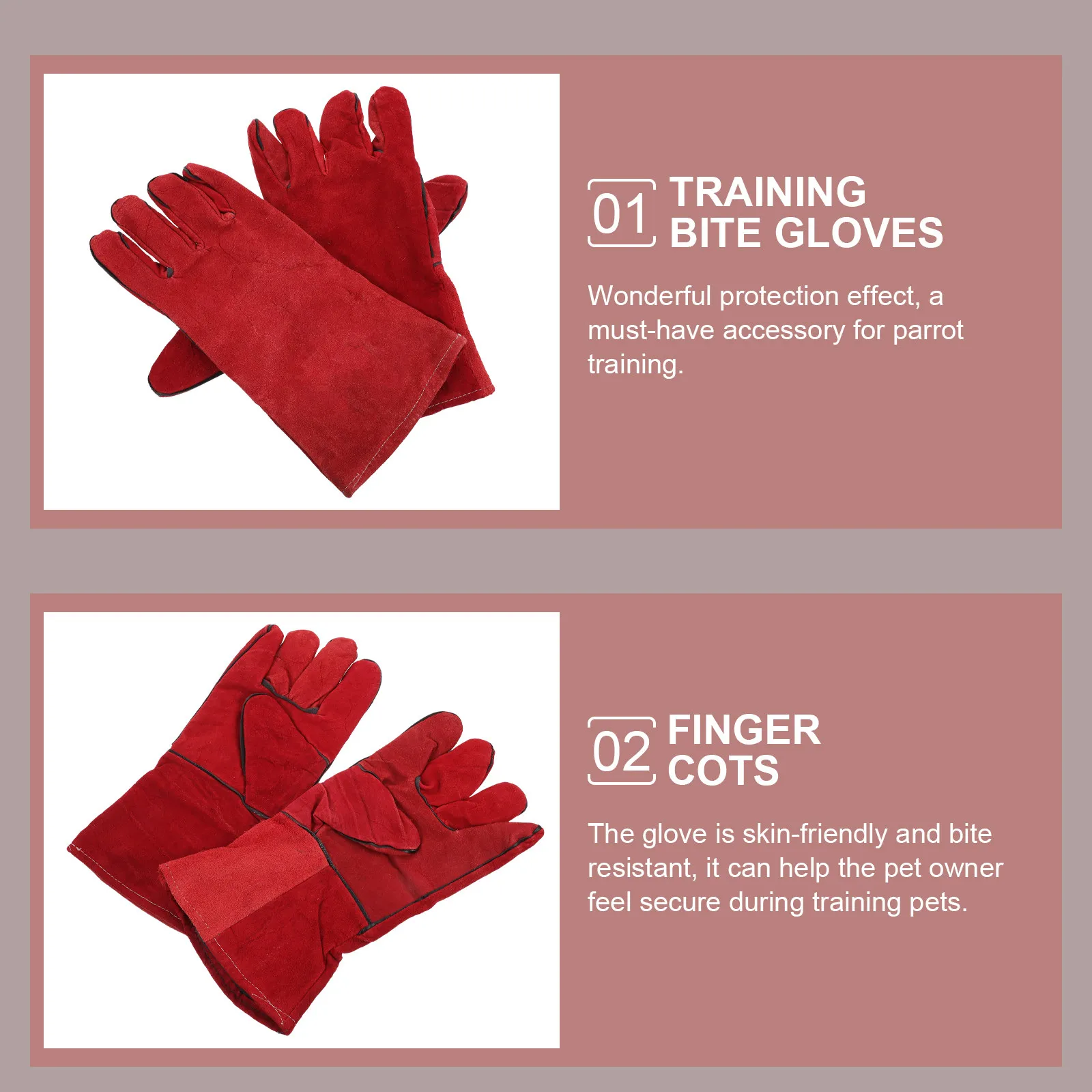 

1Pair Anti-Bite Gloves Reusable Lightweight Parrot Training Feeding Protective Gloves Pet Supplies Pet Feeding Supplies