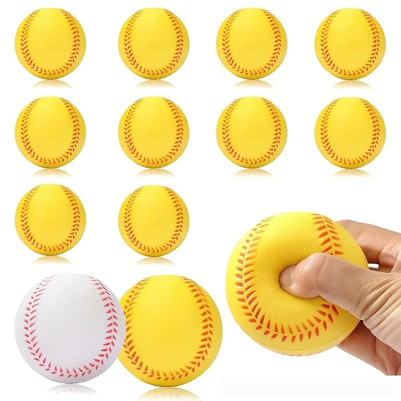 6pcs/set PU Foam Baseball & Softball Training Practice Balls for Students - Safe Lightweight Soft Toss Balls Holiday Gifts