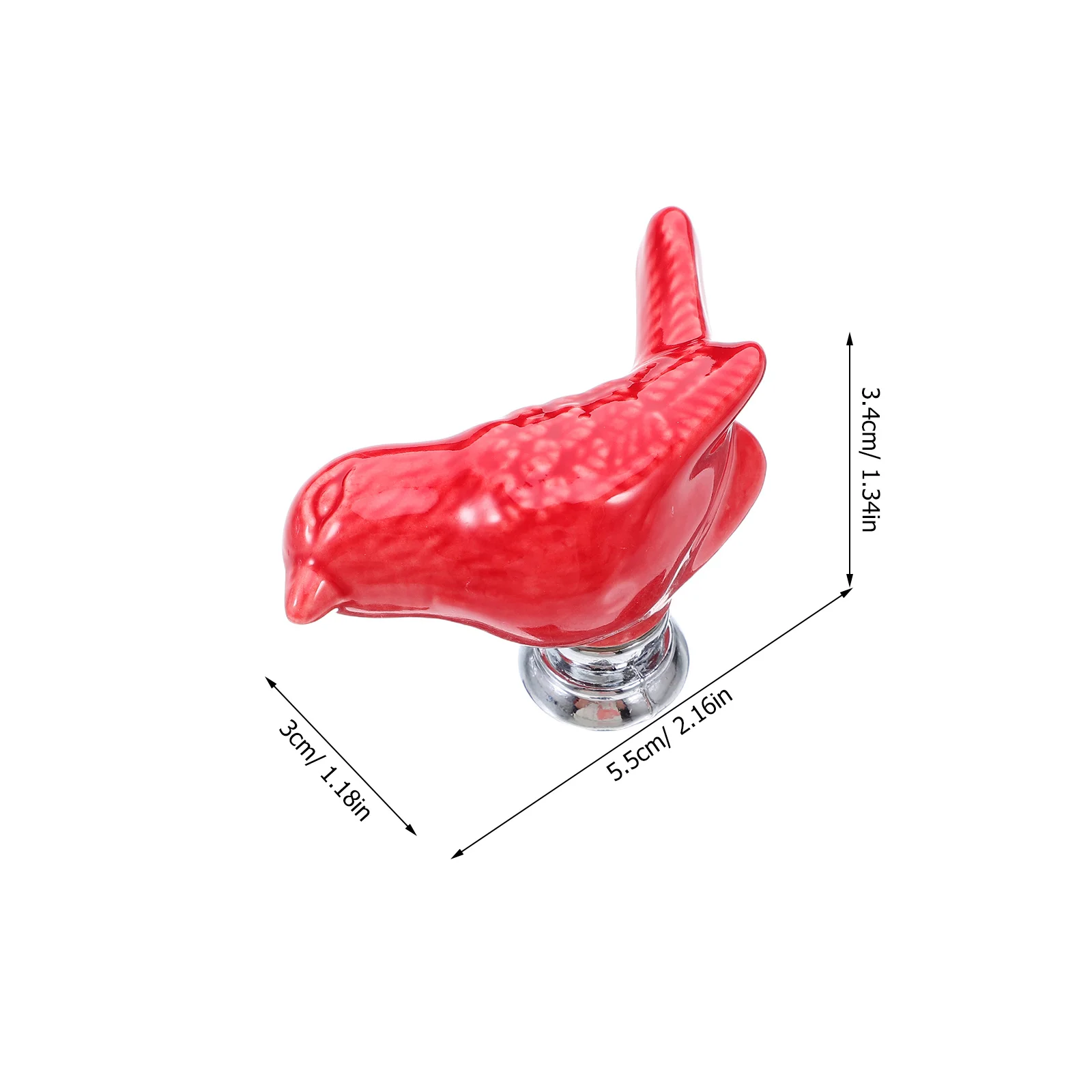 2 قطعة مقابض أدراج السيراميك شكل الطيور الأحمر خزانة مضمد مقابض سحب مقابض أثاث المطبخ خزانة خزانة خزانة #3