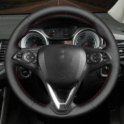 DIY Black Faux Leather Car Accessories Steering Wheel Cover For Opel Astra K Corsa E Karl Crossland X Grandland Insignia Zafira