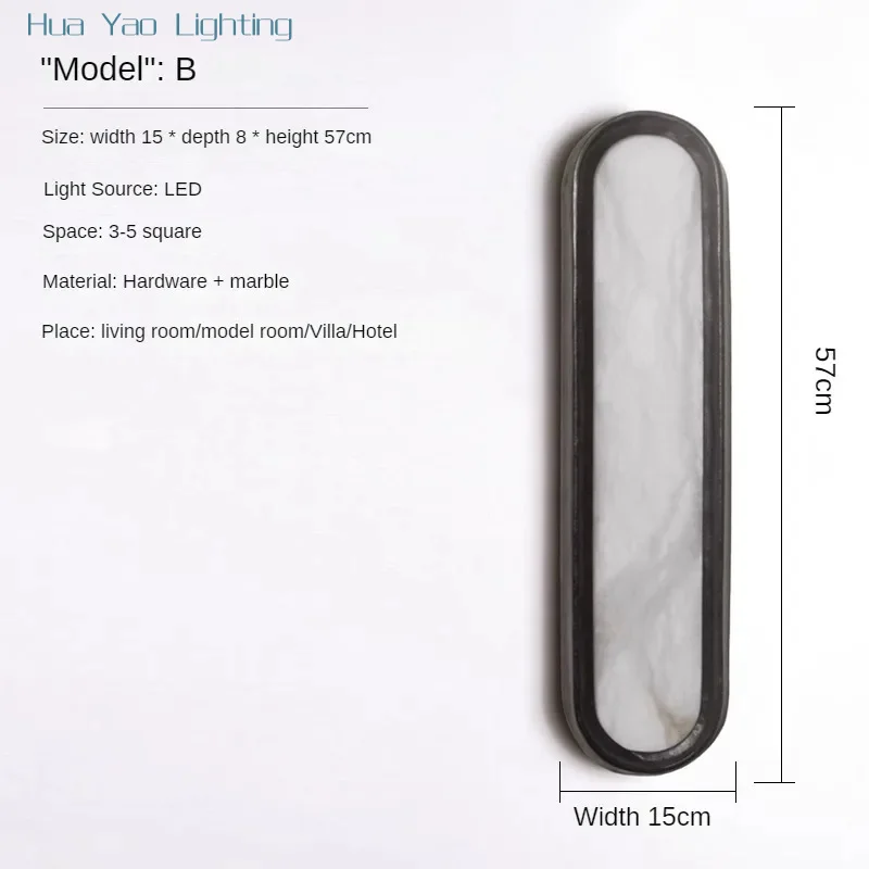 ما بعد الحداثة شريط رخامي وحدة إضاءة LED جداريّة مصباح غرفة المعيشة الإبداعية أريكة حائط الخلفية نموذج غرفة فيلا فندق غرفة نوم الفن الجدار مصباح