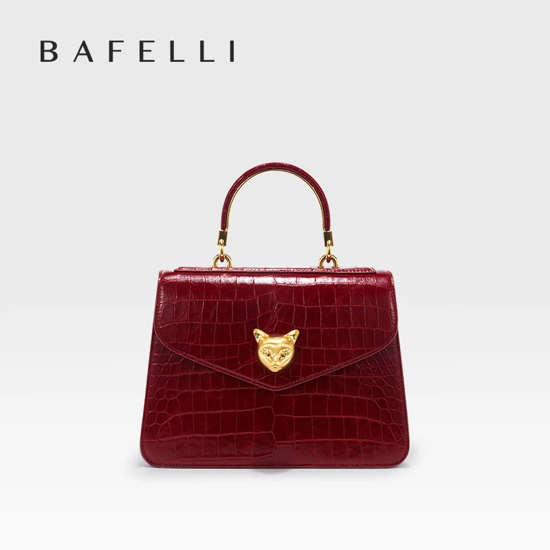 

2024 BAFELLI CAT WOMEN'S NEW CROCODILE PATTERN LEATHER FASHION HANDBAG STYLISH BUSINESS FEMALE LEATHER LUXURY BRAND OL PURSE