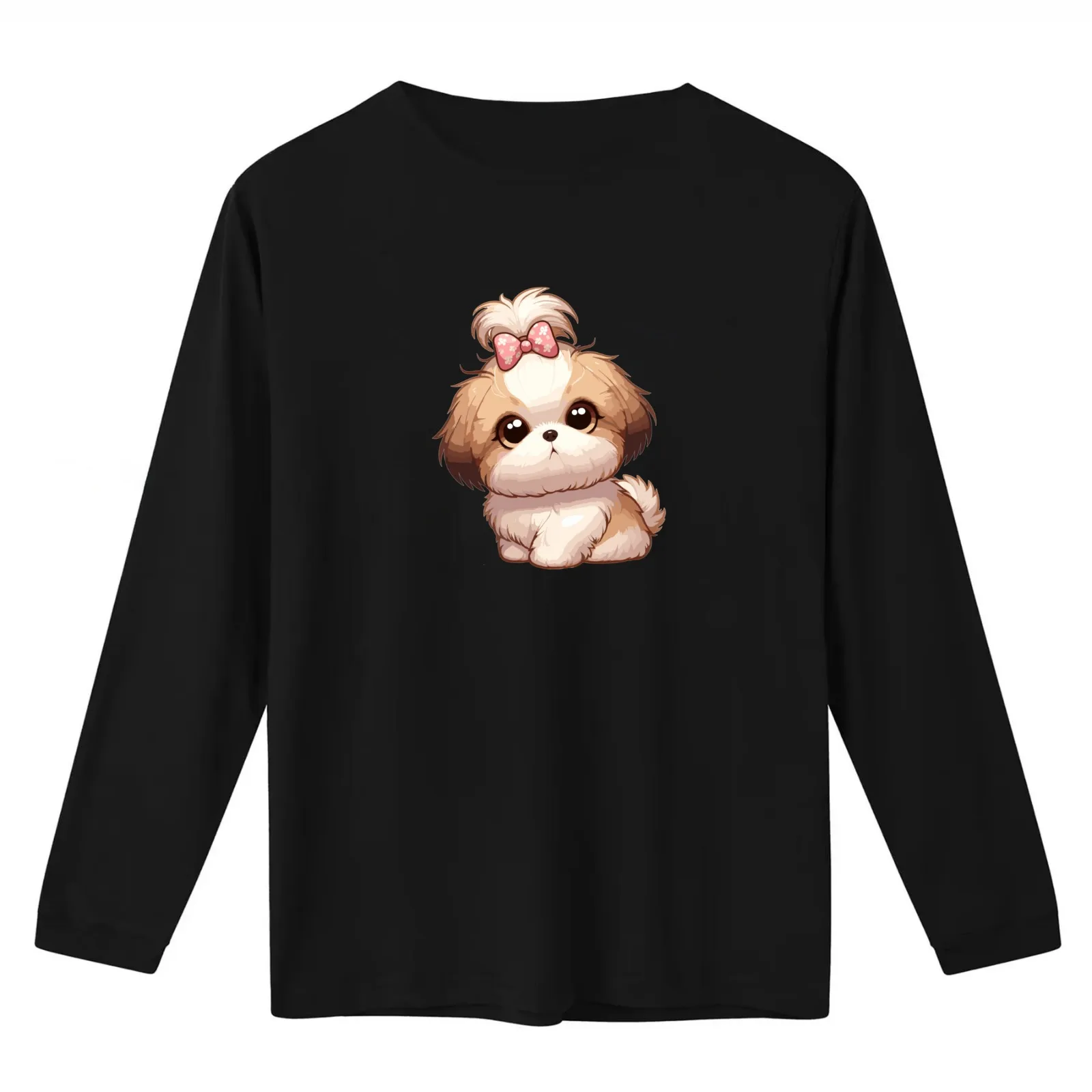 Confused Shih Tzu T-Shirt Summer Casual Cotton Tee Oversized Streetwear Tops Vintage Graphic Print Loose Fit Short Sleeve