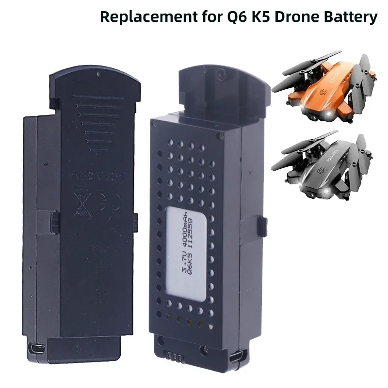 

3.7V Q6 K5 G6 S6 Camera Drone Battery 4000mAh Rechargeable Li-Po Cells for 8K RC Quadcopter Aircrafts Spare Parts Accessories