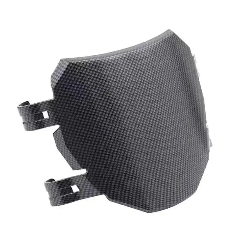 Carbon Fiber Texture Front Fender Mudguard License Plate For Mountain Bike Motorcycle Bicycle Front Wheel Splash Guard