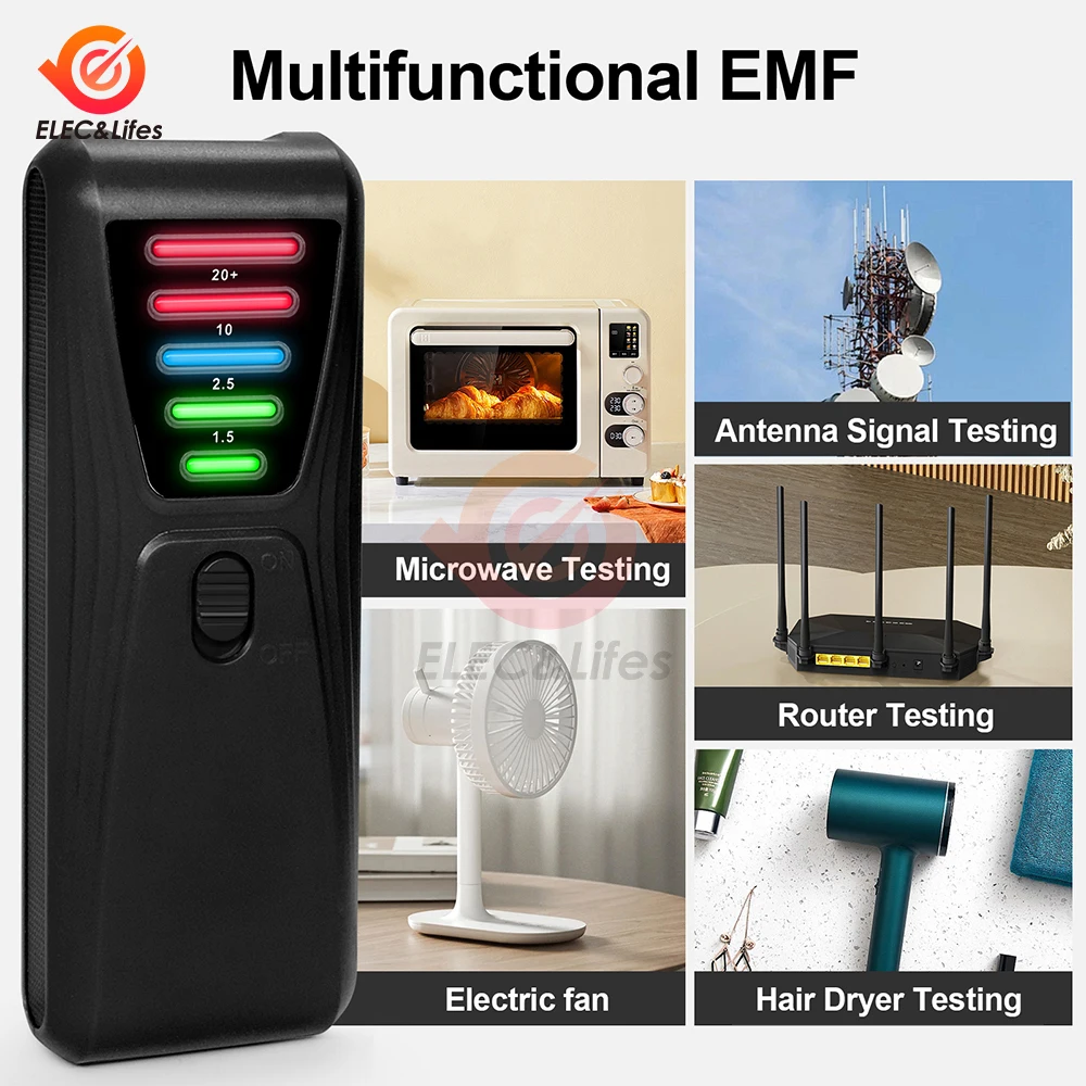 FS-2 Electromagnetic Radiation Tester Portable 5 LED Electric Magnetic Field EMF Meter Dosimeter Detector For Computer Phone