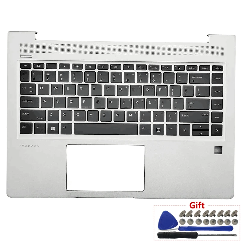 Imagem -02 - Laptop Palmrest Top Case Capa com Luz de Fundo Original Novo Eua Reino Unido Espanhol la Teclado hp Probook 440 g6 445 g6 440 g7