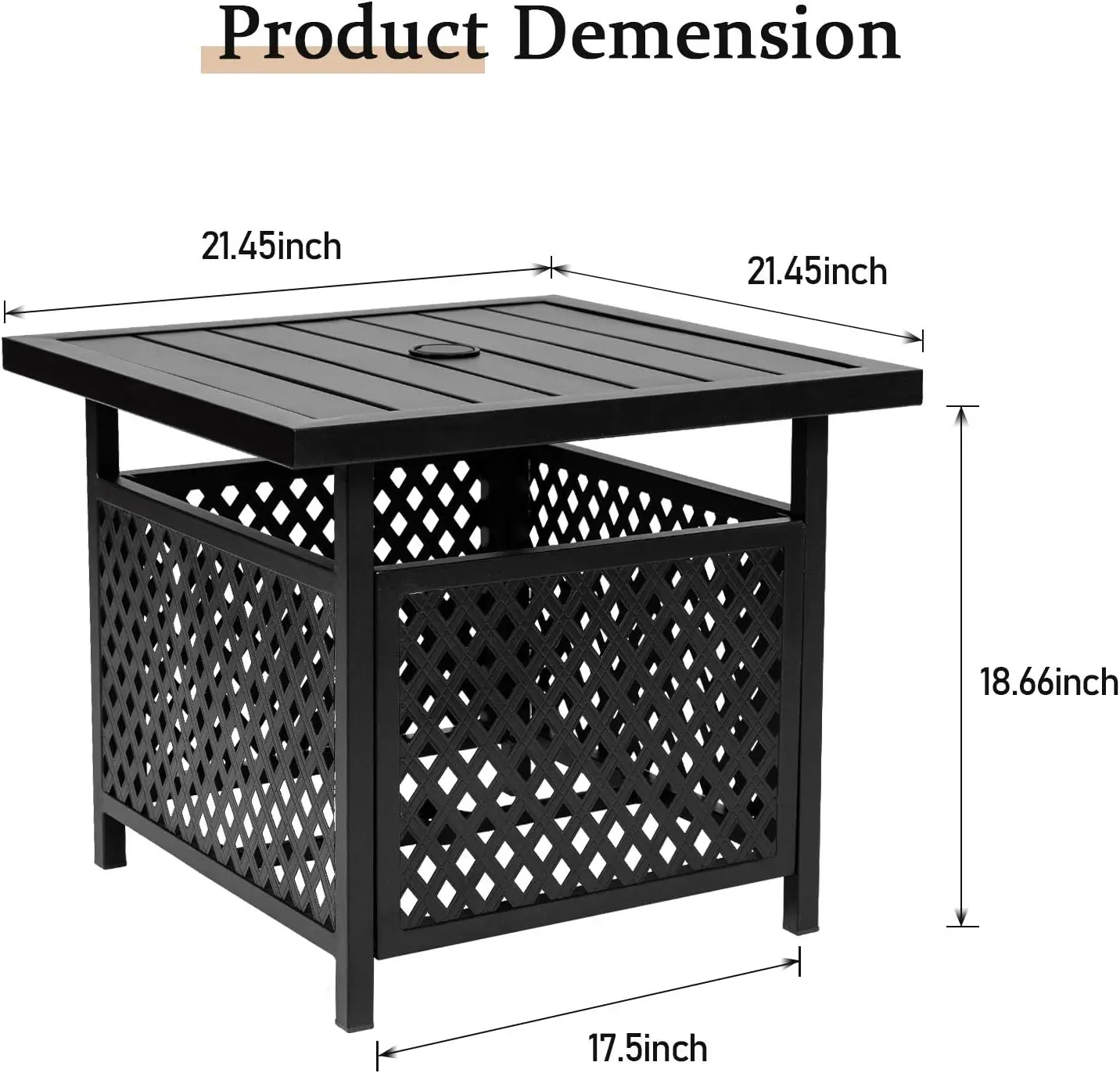 Comfort corner Outdoor Patio Side Table with 1.57